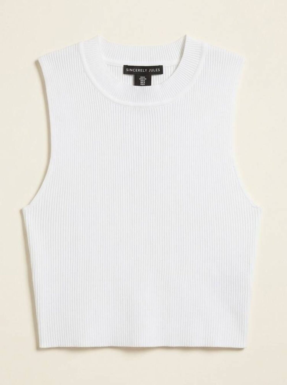 🔹️NWT Sincerely Jules White Cropped Ribbed Sleeveless Top Large